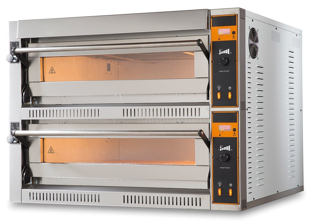 Elektryczny piec do pizzy dwukomorowy TOP D 44 XL - widok z przodu